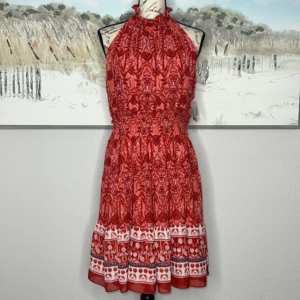 Taylor Women's Floral Printed Mock-Neck Dress Sz 8 🧡 - Picture 2 of 12